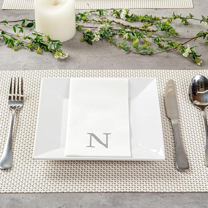 Luxenap 15.8 X 7.9 Inch Linen-Feel Guest Towels, 2000 Lettered Hand Towels