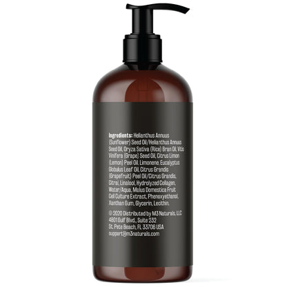 M3 Naturals Firming Body Massage Oil with Collagen & Stem Cell – Helps Smooth The Appearance of Cellulite & Improve Skin Texture – Refreshing Aromatherapy Body Oil for Legs & Full Body – 16 Fl Oz