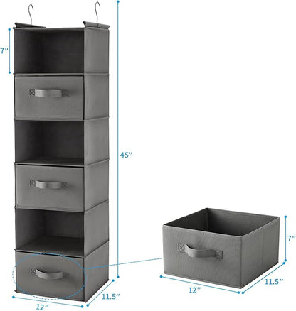 MAX Houser 6 Tier Shelf Hanging Closet Organizer, Closet Hanging Shelf