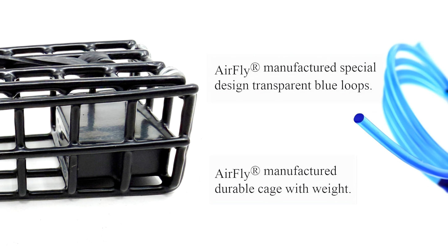 AirFly Castable Crab Trap for Pier, Jetty & Surf - 6-Loop Fishing Pole Crab Trap | Dungeness, Blue & Rock Crabs | Lead-Free | CA, OR, WA, MD & FL, Made in USA (2 Traps + Gauge Kit)