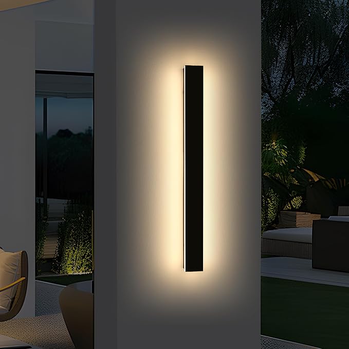 Mikeru 47.2in Outdoor Wall Light Fixtures, 3000k Exterior Wall Sconces, Acrylic Invisible Lighting for Porch, Balcony, Patio & Garage