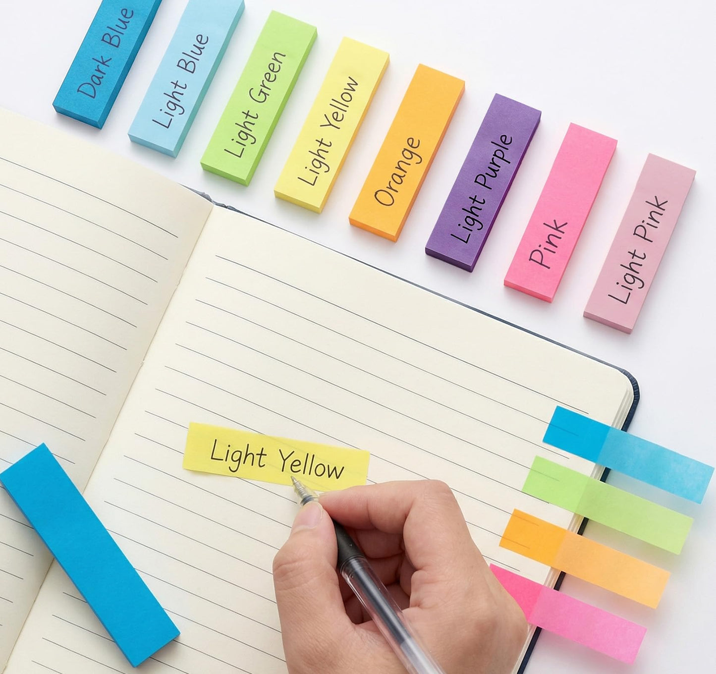 4000 Sheets Index Tabs - 0.6 x 2in Page Markers, Small Self-Stick Note Pads, Bright Colors Page Flags Sticky Index Tabs, 40 Pack Sticky Notes for Office, Home & School (8 Colours)