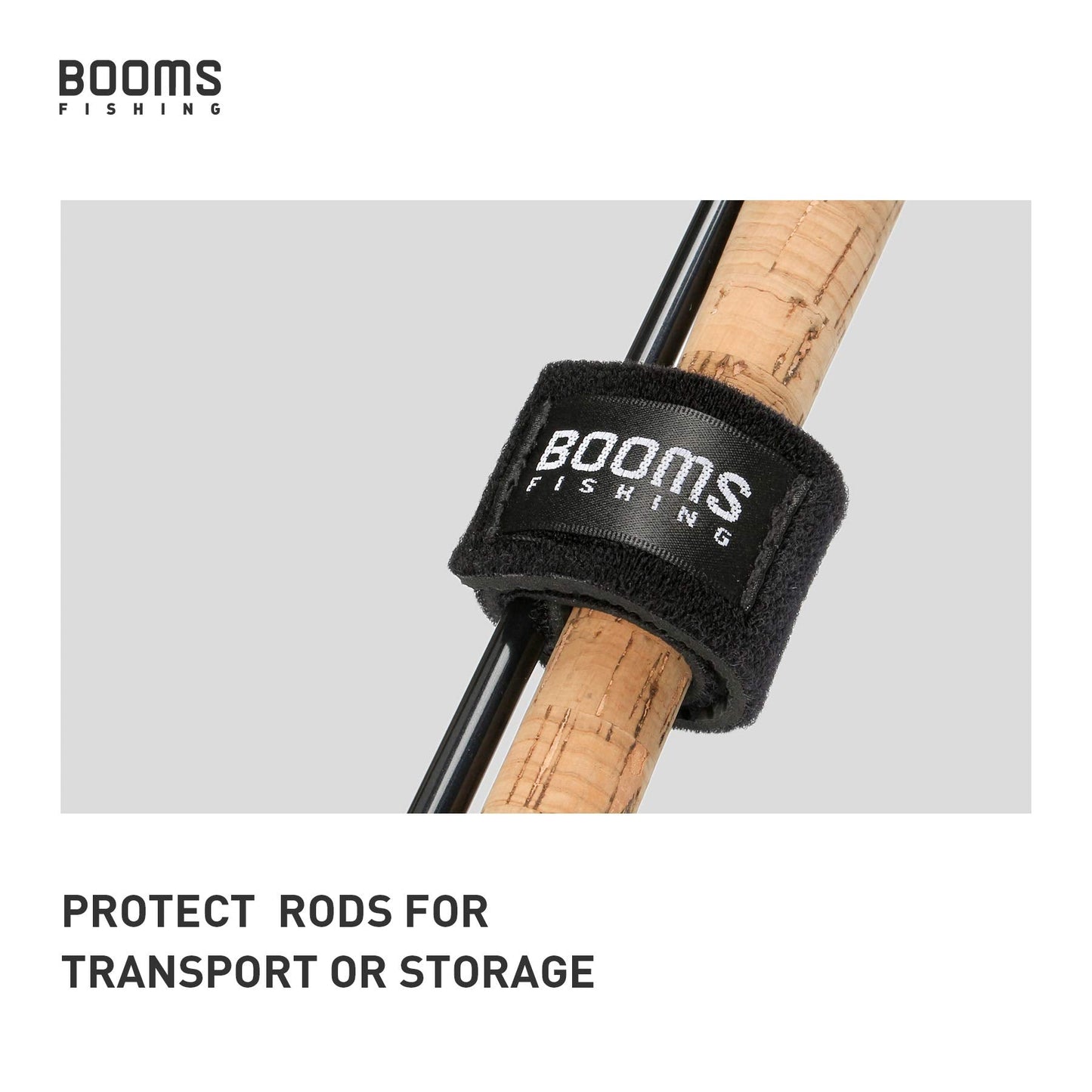 Booms Fishing RS3 Fishing Rod Wrap Pole Straps, Assorted Colors 9.6" 6pcs