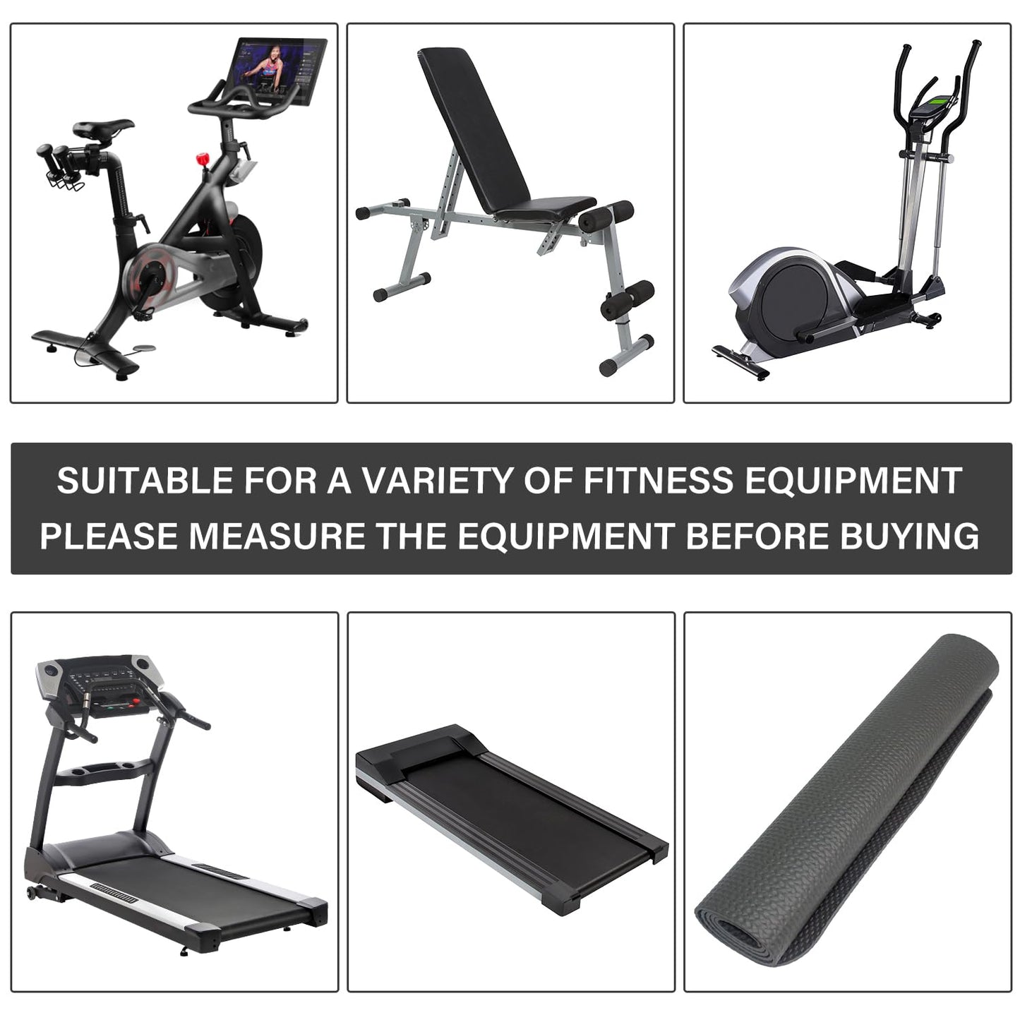 Bike Mat,Treadmill Mat,Compatible for Elliptical,Exercise Bikes, Stationary Cycles,Spin Bike,Under Exercise Bike Trainer Pad for Indoor Stationary Gym Fitness Equipment Hardwood Floor Protector (60" x 23.6")