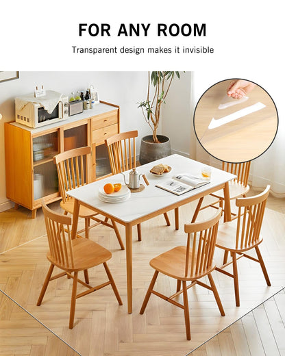 FURKIT Area Mat for Hard Floors, 5'×7' Transparent PVC Area Rug for Home, Waterproof Durable Protector for Dining Room, Kitchen, Living Room, Large No-Slip Baby Play Mat for Floor, Pet Litter Pad