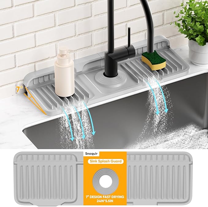 14.6 inch Faucet Mat for Kitchen Sink Splash GuardKitchen Sink Faucet Mat