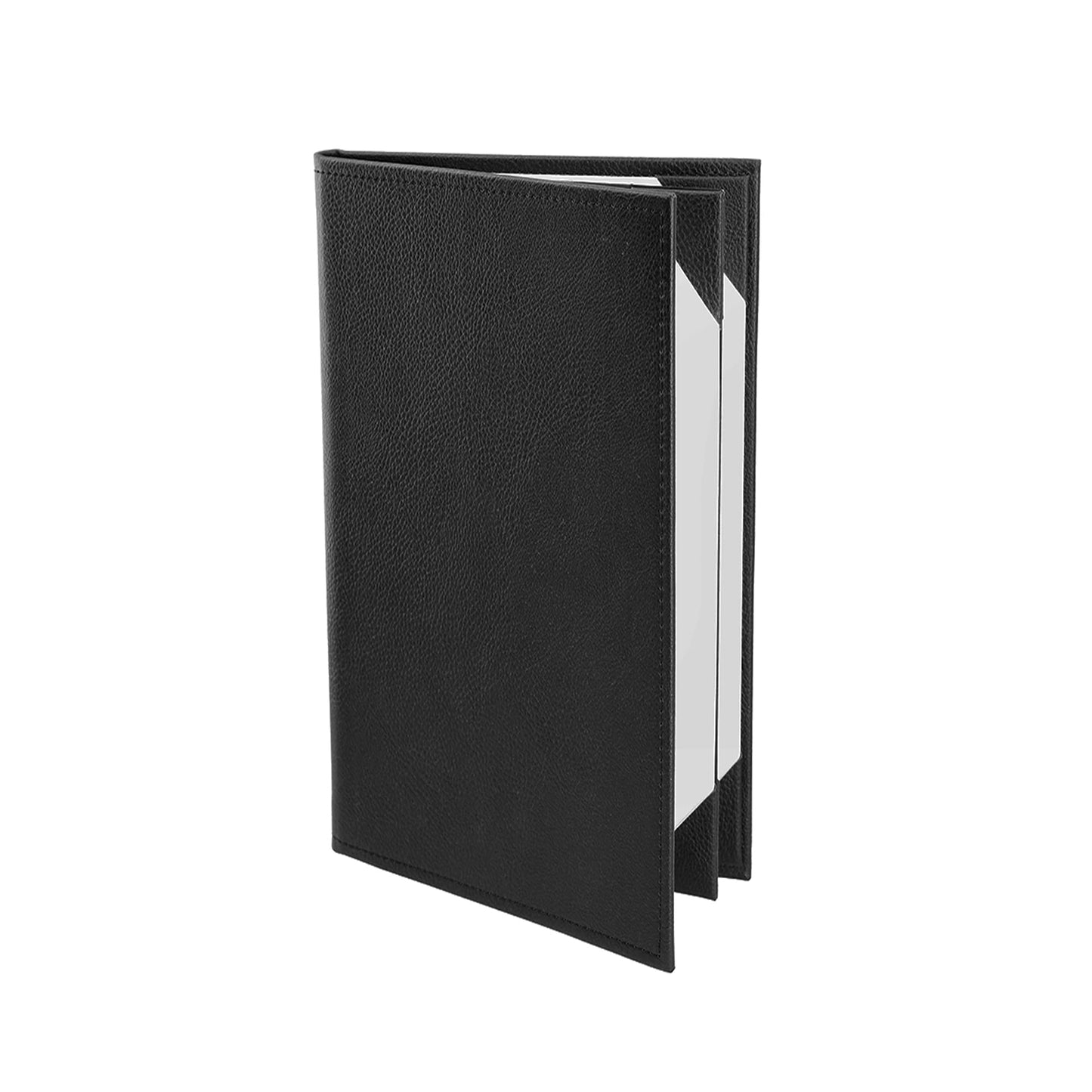 Menu Covers Made of Premium Faux Leather (10-Pack) - 8.5" X 14" (Black, 4 Views)