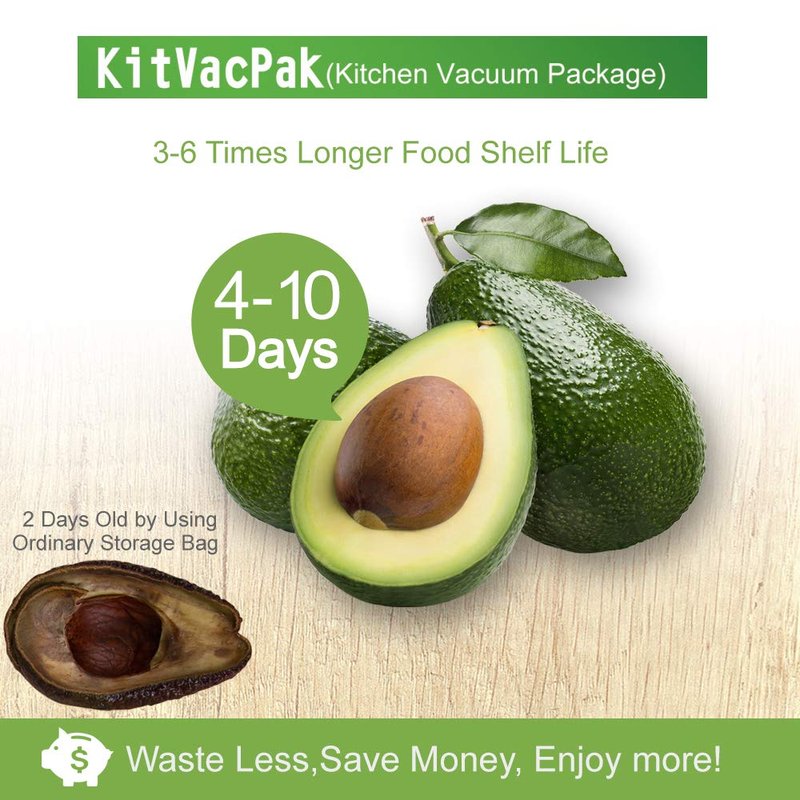 KitVacPak 100 Large Gallon 4mil 11.5" x 18.5" Thick Vacuum Sealer Bags with Commercial Grade, BPA Free, Heavy Duty.Vacuum Sealer Freezer Bags Compatible with Any Sealer Machine
