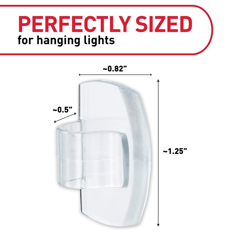 Command Damage Free Hanging Light Clips with Adhesive Strips, No Tools Mini Wall Hooks for Hanging 4th of July Decorations in Living Spaces, 20 Clips, 24 Strips