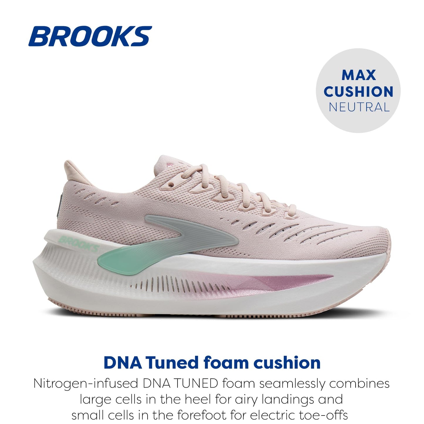 Brooks Women’s Glycerin Max 2 Neutral Running & Walking Shoe - Pink/Yucca/Metallic - 8.5 Medium