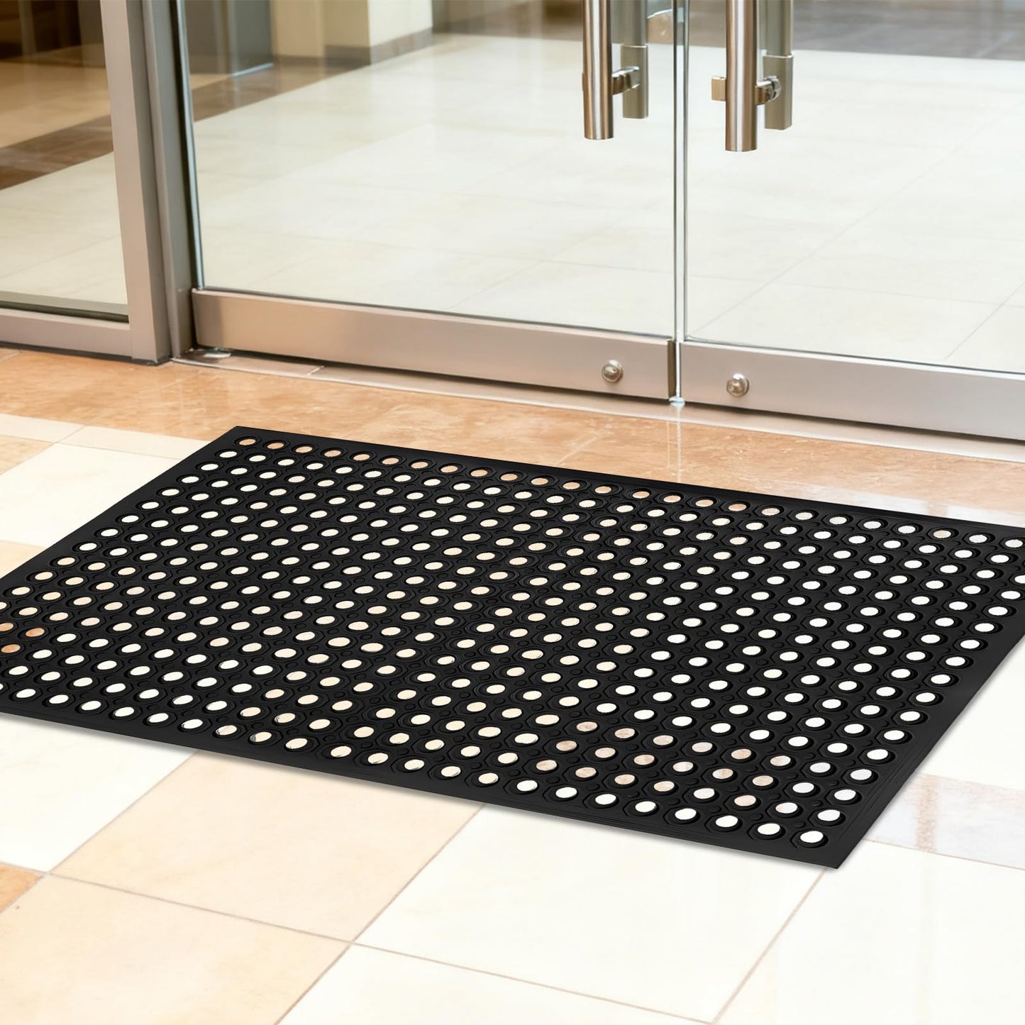 Nexboraque Large Rubber Mat Heavy Duty Drainage Mat 59" x 35" Anti-Fatigue Floor Mat for Kitchens Garage Garden Restaurants Workshops Indoor Outdoor