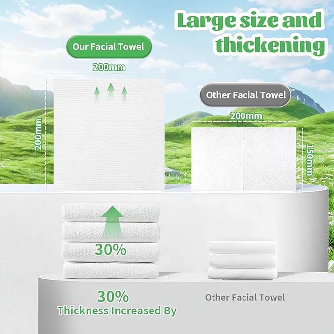 Disposable Face Towel, for Washing Soft Cotton Dry Wipes Facial Cloths