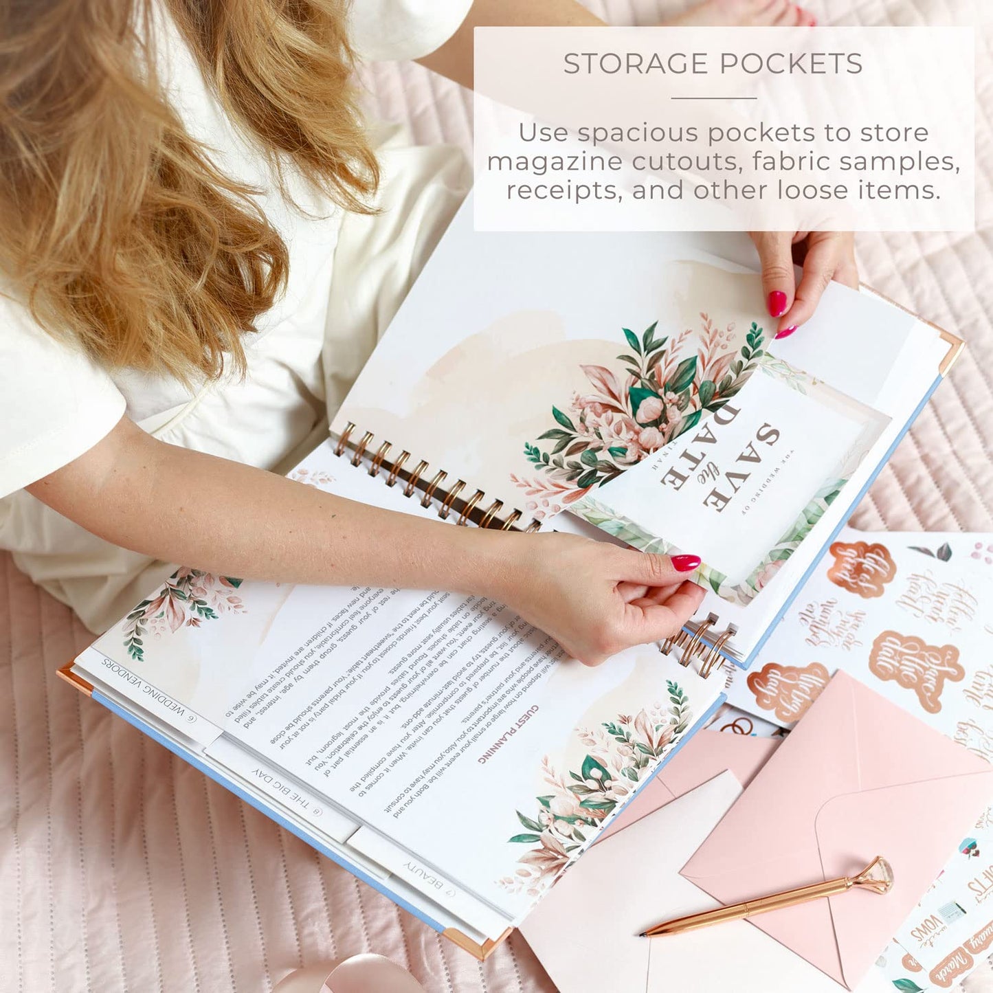 Clever Fox Wedding Planner – Notebook Organizer for Bride – Wedding Planning Binder Book with Pockets – Engagements Gift, 10x11″ (Light Blue)