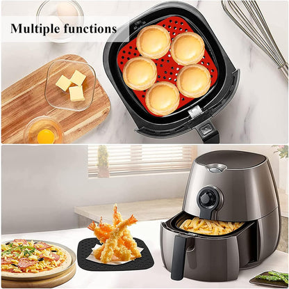 Air Fryer Silicone Liners,2 Pack 8.5 Inch Reusable Food-Grade Silicone Mat, Non-stick Heat Resistant Air Fryer Accessories