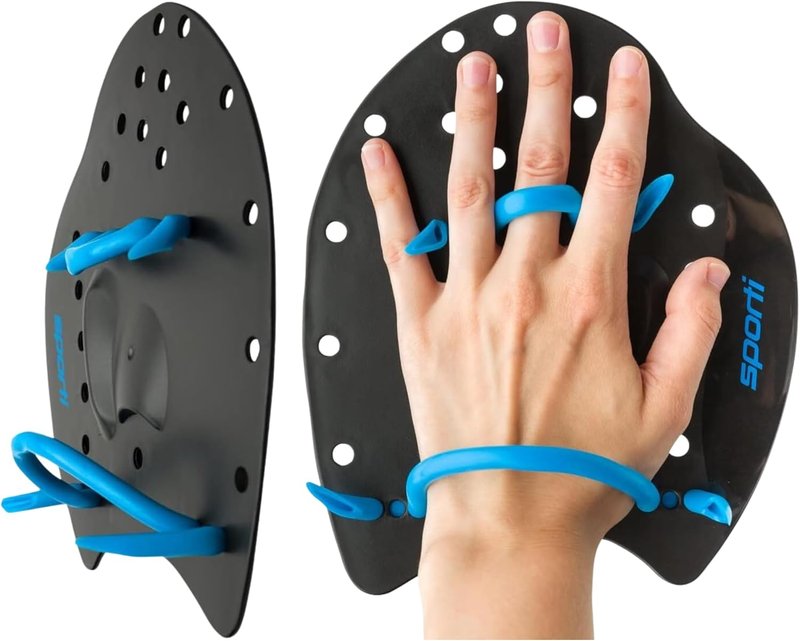 Power Swim Paddles for Lap Swimming - Adjustable Straps for Adults & Kids | Swimming Gear