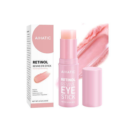 Retinol & Caffeine Eye Balm Stick - Dark Circles Relief & Depuffing Treatment, Hyaluronic Acid + Collagen, Gentle Under Eye Cream for Sensitive Skin, Hydrates & Smooths Fine Lines, 0.35oz/10g
