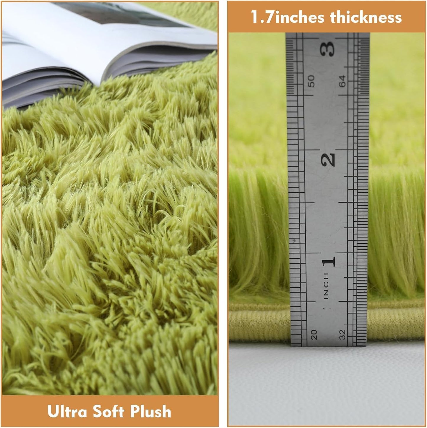 Super Soft Circle Rugs for Girls Princess Castle Toddlers Play Tent 3 Diameter Circular Area Rugs for Bedroom Home Decor Round Shag Playhouse Carpets(Φ3, Grass Green)