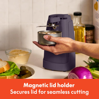 bella Electric Can Opener and Knife Sharpener, Multifunctional Jar and Bottle Opener with Removable Cutting Lever and Cord Storage, Stainless Steel Blade, Surf