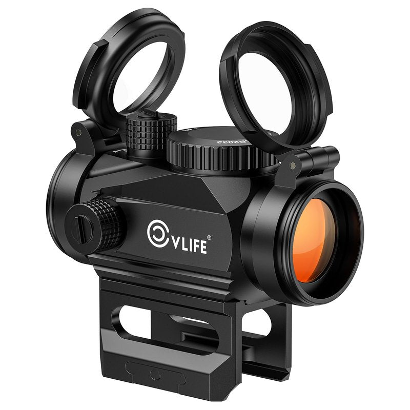CVLIFE FoxSpook Motion Awake Red Dot Sight,1x20mm 2MOA Red dot Scope Auto On & Off Compact Optics with Low Profile and Lower 1/3 Co-Witness Mount, Flip Up Lens Covers and 12 Brightness Button Settings