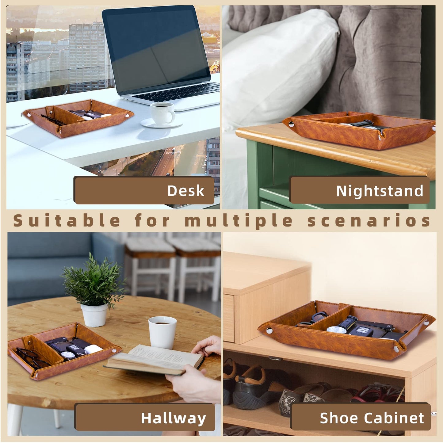 ZAPUVO Gifts for Husband Men Dad Fathers Day,Best Husband Ever PU Leather Valet Tray and Keychain, Anniversary for Men-Birthday Gifts Ideas for Him Boyfriend Who Has Everything from Wife