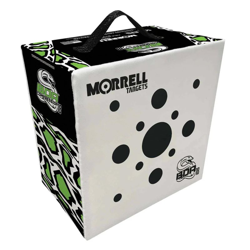 Morrell Targets BOA Compression Archery Target, 18 Inch Weatherproof Foam Block for Compound Bows and Crossbows, Field Points Only, White/Black