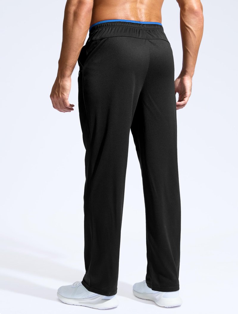 Pudolla Men's Lightweight Sweatpants with Pockets Mens Athletic Pants Track Running Gym Pants(Black L)
