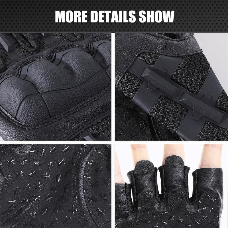 WTACTFUL Fingerless Tactical Gloves for Men Airsoft Paintball Bike Cycling Motorcycle Motorbike Hunting Hiking Work Outdoor Half Finger Gloves Black M