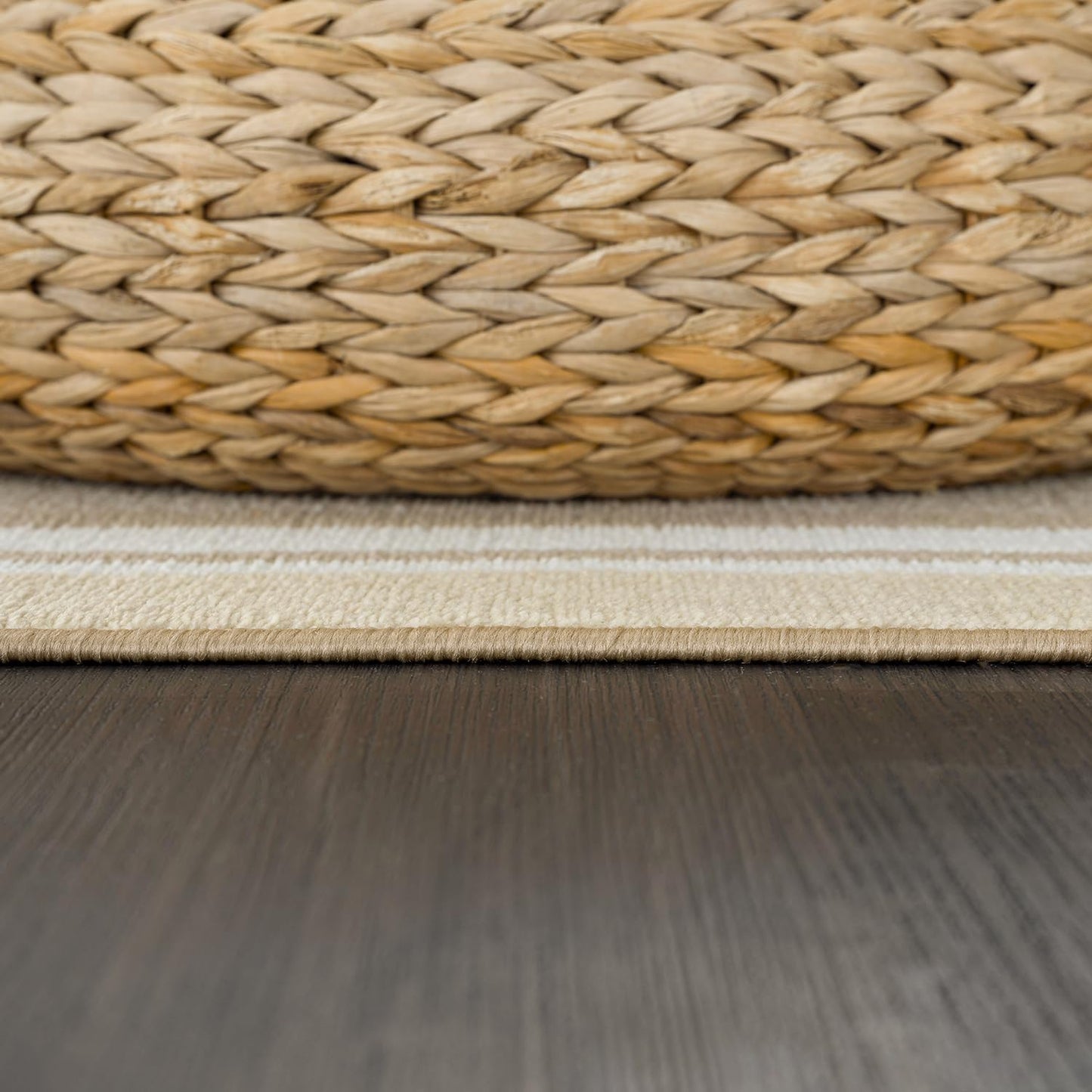 Beverly Rug Non Slip Area Rugs 5x7 Modern Bordered Non Skid Rubber Backing Soft Area Rug for Living Dining Room Easy to Clean Non Shedding Kitchen Bedroom Indoor Carpet 5 x 7 Beige