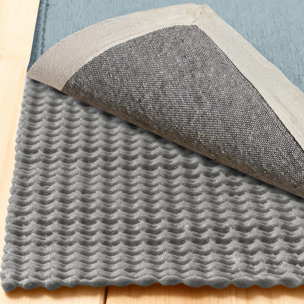 GORILLA GRIP® Premium Dual Sided Thick Rug Gripper Pad for Hardwood Floors, Breathable Slip Resistant Pad Grips Under Carpet Area Rugs for Hard Surface Floor Protection, Easy Trim Mats, 2x3, Grey