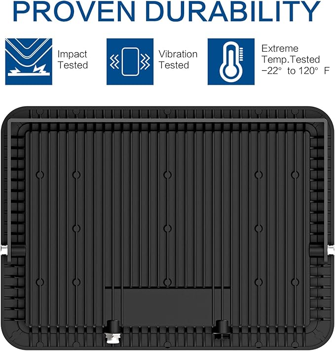MORSEN 300W Flood Light Outdoor Plug in - 30000LM 5000K LED Flood Light, IP66 Waterproof, UL Listed Daylight Security Lights for Garden, Yard, Garage, Stadium, 2 Pack
