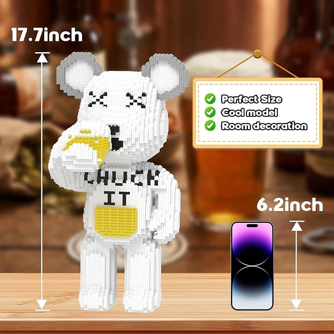 Beer Bear Building Blocks (8235 PCS) Creative Animal Brick Set for Kids &amp Adults Micro Building Blocks Teddy Blocks Children Toys for Christmas Halloween Anniversary