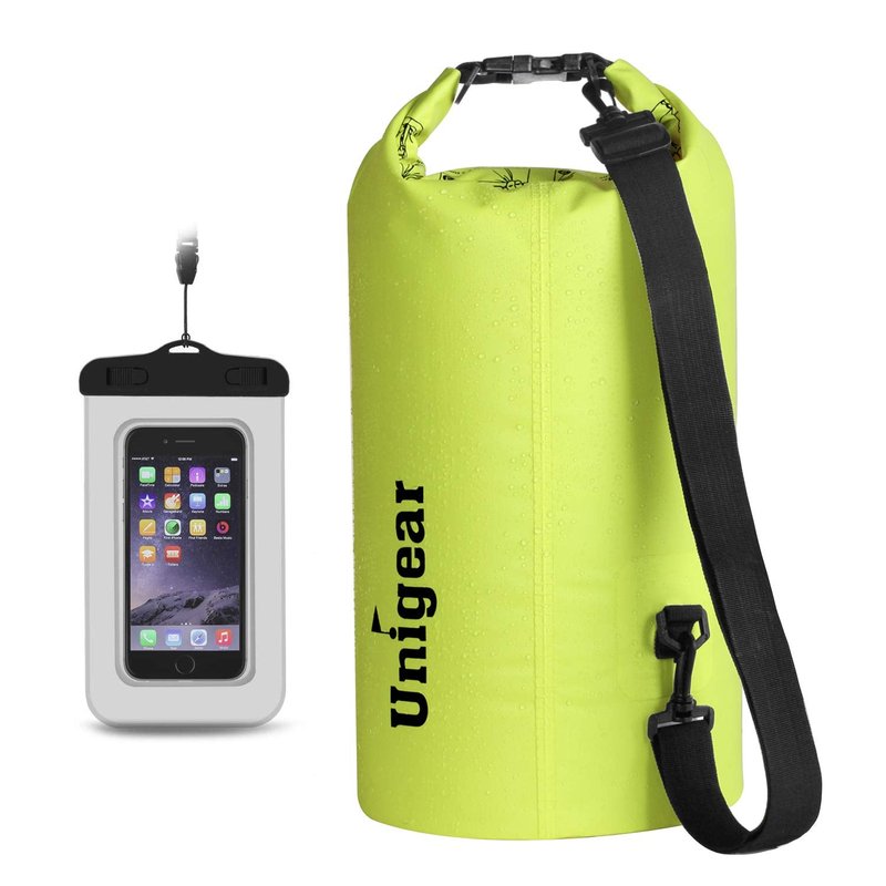 Unigear Dry Bag Waterproof, Floating and Lightweight Bags for Kayaking, Boating, Fishing, Swimming and Camping with Waterproof Phone Case (Yellow, 40L)