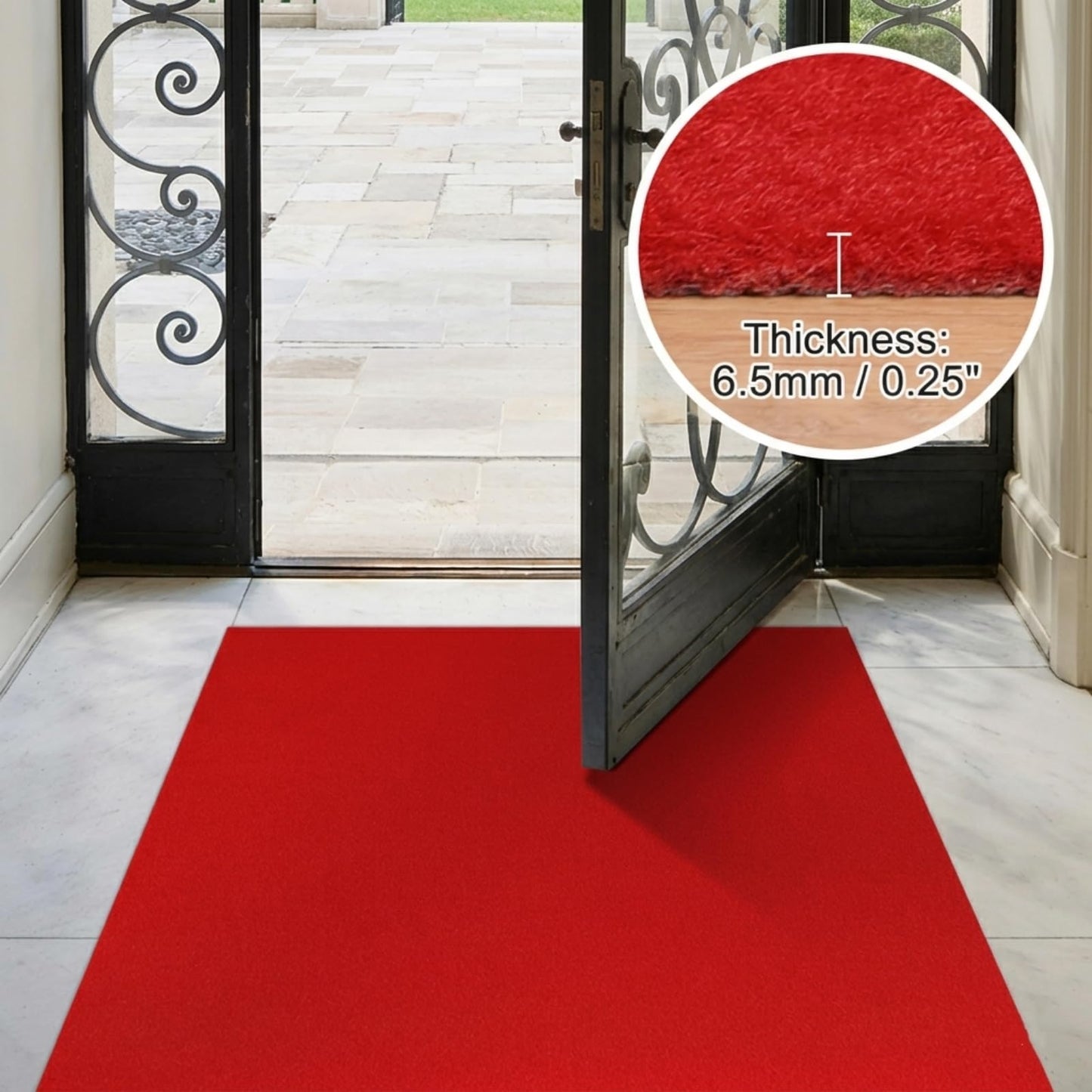 SALLOUS 450 GSM Extra Thick Red Carpet Runner 3 x 30 ft, Heavy-Duty Reusable Rug Runner for Party, Non-Slip Red Carpet with Rubber Backing, Aisle Runway Rug for Weddings, Events Decorations