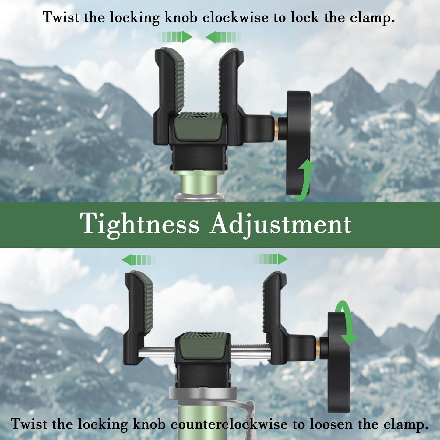 Manbily U-7 Shooting Saddle for Hunting Tripod, Aluminum Alloy Universal Rest Head Clamp Mount, Arca-Swiss Compatibility Base for monopod, Green