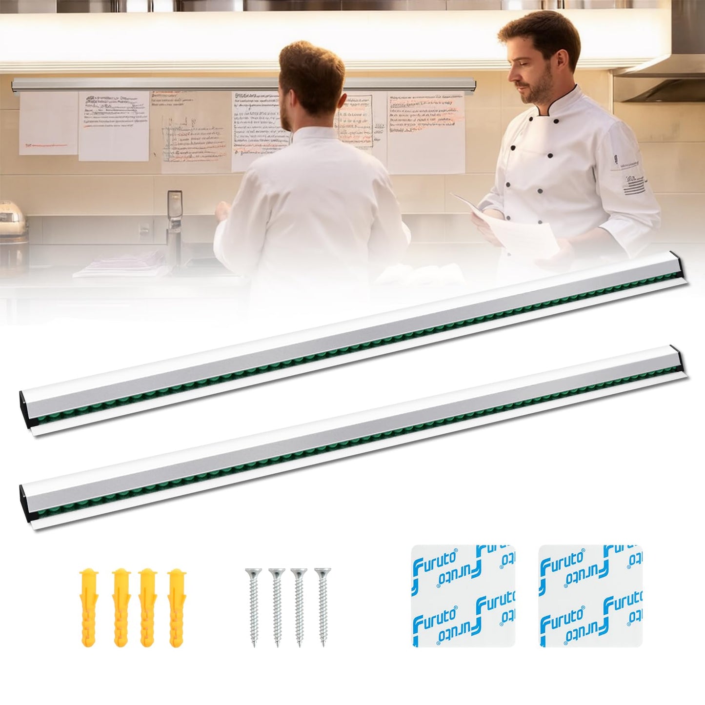 Cjgyz Ticket Holder for Restaurant, 36/48/60 inches, Restaurant Order Holder, Long-Lasting and Easy to use, Suitable for Commercial Kitchens, cafes, Fast-Food(36 Inch, 2 Pcs)