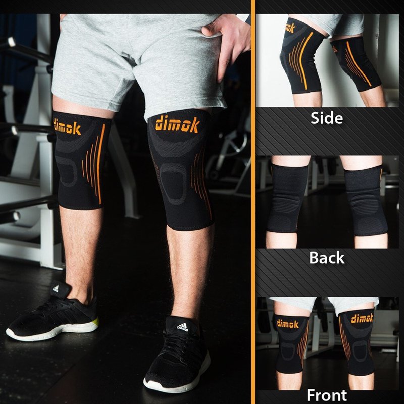 dimok Athletic Knee Brace Compression Sleeve Leg Support for Kids Pain Injury Meniscus Tear Fast Recovery (2 Pack, XS)