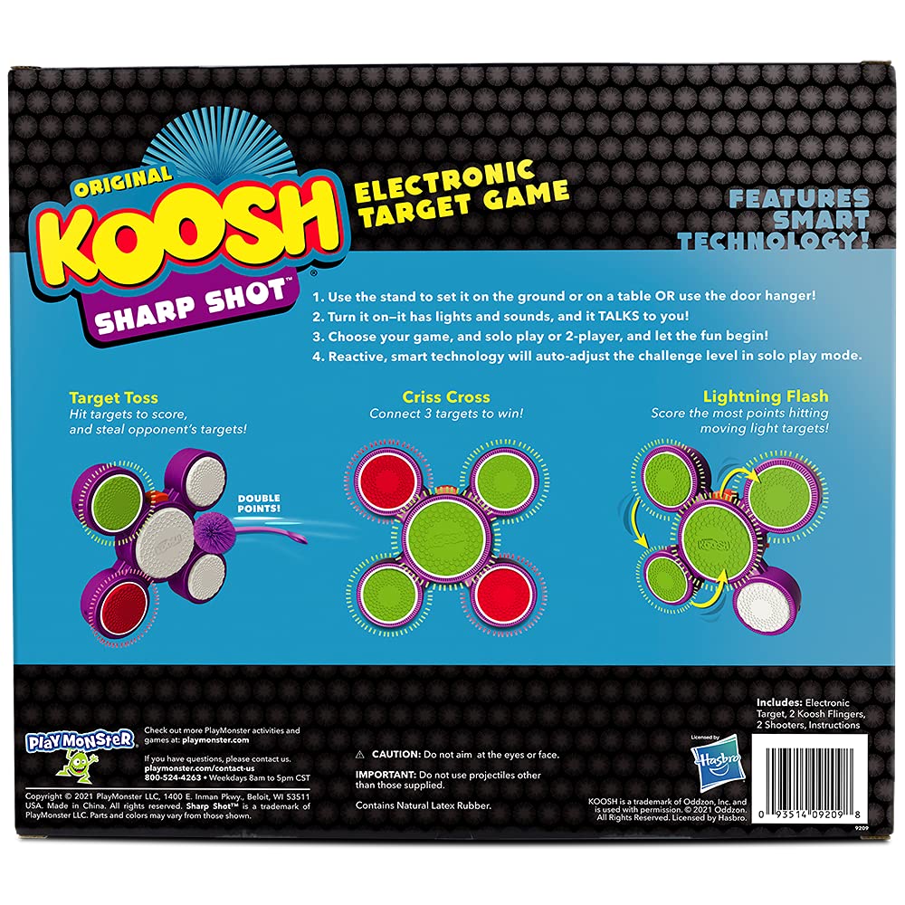 Koosh Sharp Shot - Interactive Target - 3 Games to Play - Play with Friends or Against Target's AI - for Ages 6+, Multi (9223)