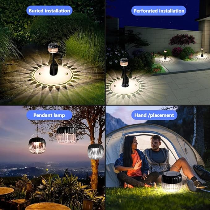 Outdoor Solar Pathway Lights, IP64 Waterproof Solar Powered Landscape Spot Light, 2 Pack Solar Decoration Garden Lights for Yard,Porch,Walkway,Driveway