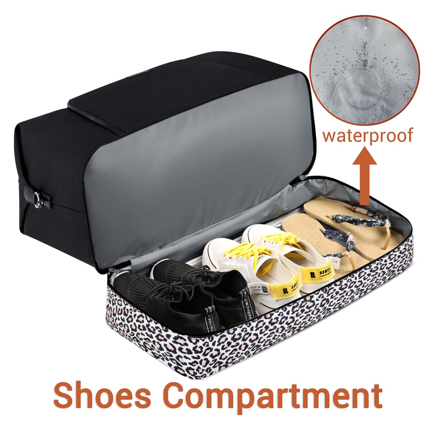 Travel Weekender Bag for Women, 21" Overnight Bag with Shoe Compartment 50L Large Travel Duffel Bag Carry On Tote for Weekend, Overnight, Business Trips, Water Resistant
