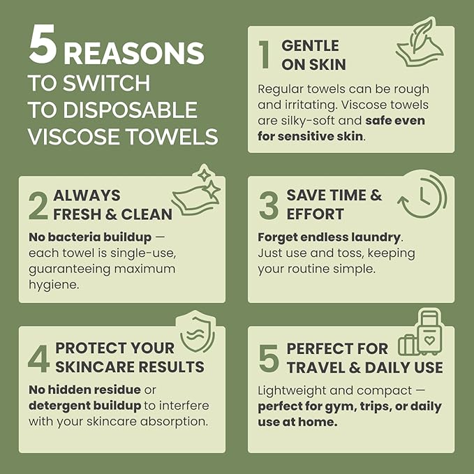 PLANTIFIQUE Disposable Face Towels XL 10"x12"