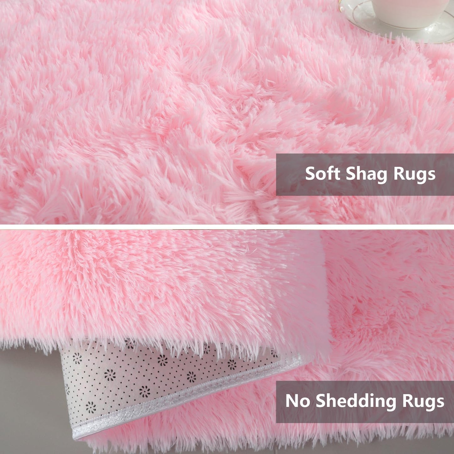 Shag Area Rugs for Bedroom Living Room,4X6 Ultra Soft Fluffy Area Rugs for Dorm,Indoor Carpet Plush Rugs for Living Room Home Decor,Pink