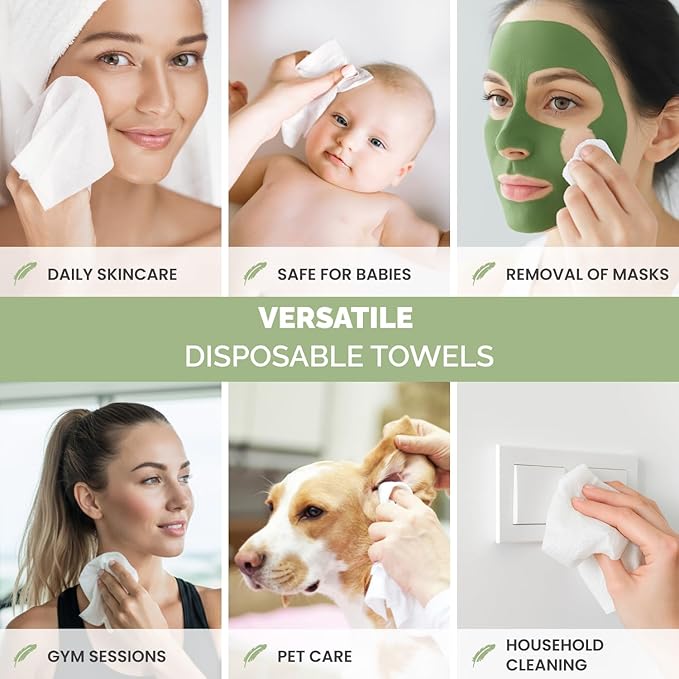 PLANTIFIQUE Disposable Face Towels XL 10"x12"