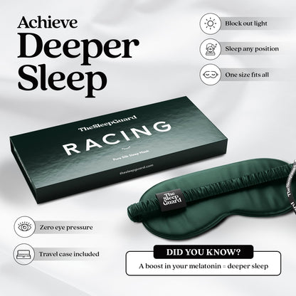 TheSleepGuard Pure Silk Sleep Mask [100% 6A Mulberry Silk, 22 Momme] Light Blocking Travel Essentials. Eye Masks for Sleeping. Black Oeko-Tex Blindfold. Eye Covers for Men & Women