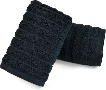 Jacquotha 2-Pack Bathroom Hand Towels Ribbed – Guest Room & Spa Premium Cotton