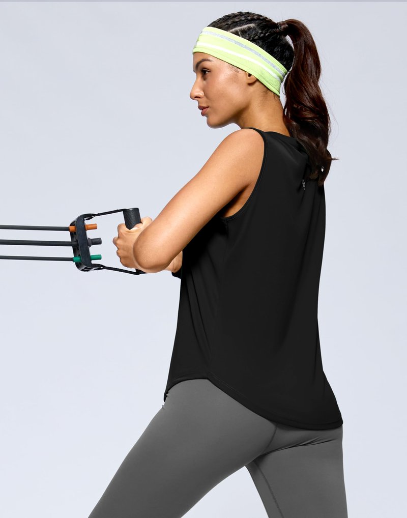 G Gradual Women's Workout Tank Tops Lightweight Sleeveless High Neck Athletic Shirts for Running Gym Tennis Pickleball, Black, M