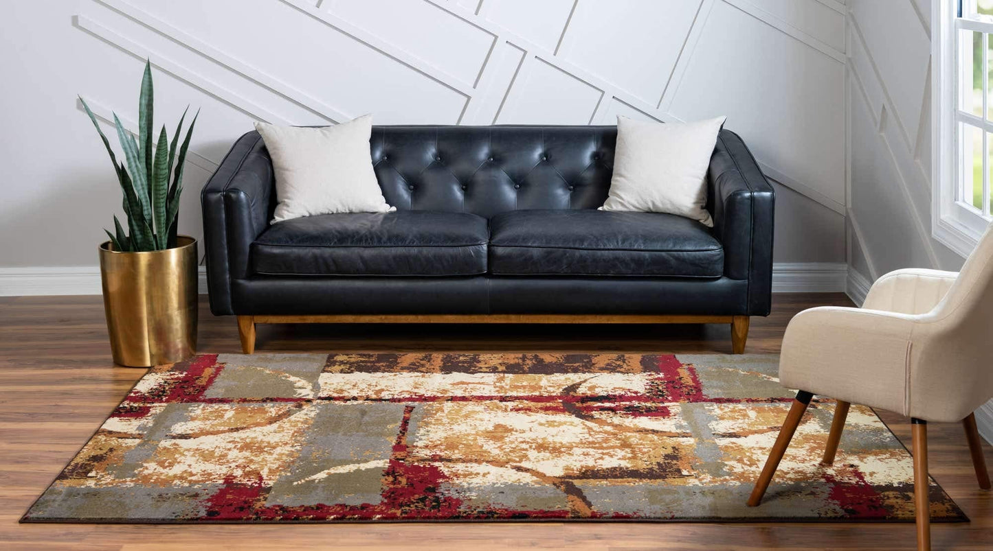 Unique Loom Barista Collection Area Rug - Catuai (7' 1" x 10' Rectangle, Multi/ Brown)