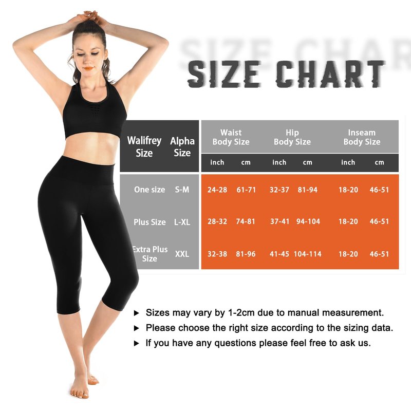 Walifrey Capri Leggings for Women, Buttery Soft High Waisted Leggings for Gym Yoga Workout (Black LXL)