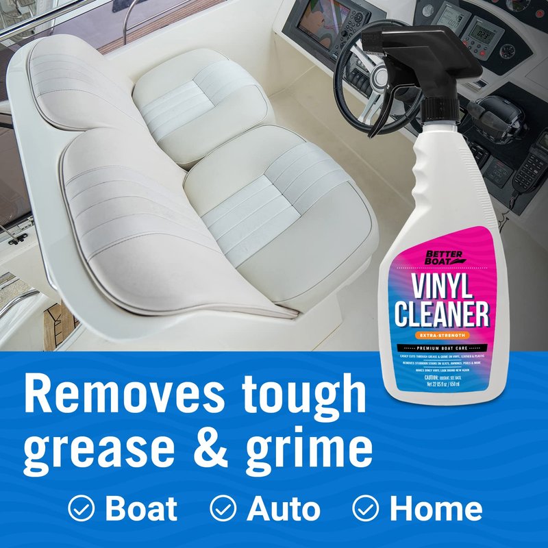 Boat Vinyl Cleaner Upholstery and Seat Cleaner Protectant for Marine Vinyl Windows and Pontoon Interiors Effective Boat Cleaning Supplies and Conditioner Products