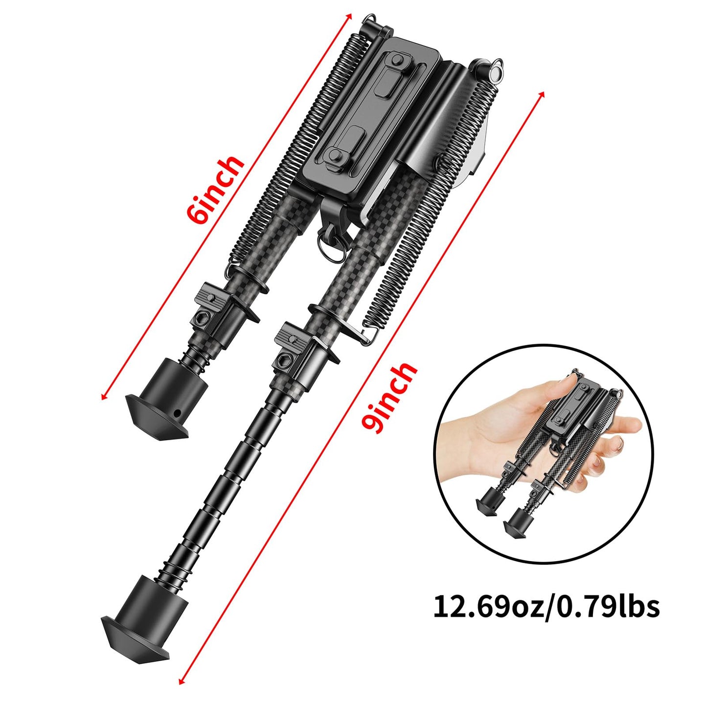 Theopot 6-9 Inches Bipod with Adapter for M-Rail for Hunting