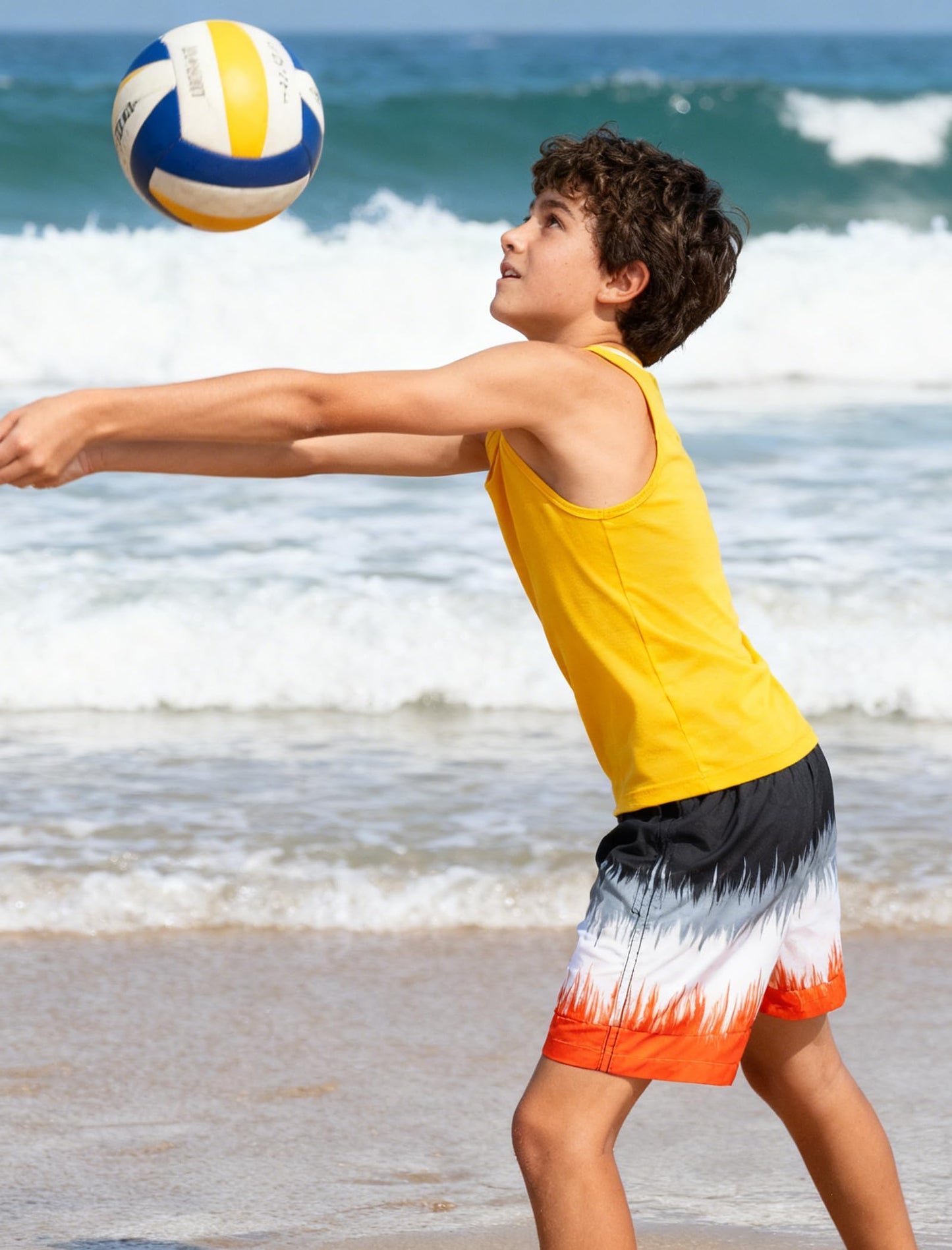 Belovecol Boys Tie Dye Swim Trunks Anti-Chafe Compression Liner Swimming Shorts Boxer Brief Lining Quick Dry Swim Shorts Swimwear Size 10-12